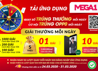 Mega1 vòng quay kiếm thẻ cào 50K miễn phí & điện thoại Oppo 2021 Kiếm thẻ cào 50K miễn phí & điện thoại oppo từ Mega1