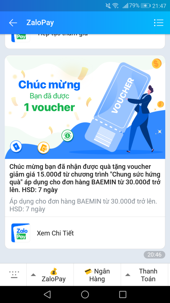 Chung sức giật quà ZaloPay 50K tiền mặt miễn phí