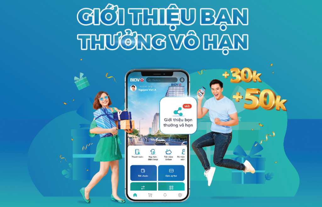 Hướng dẫn cách nhận 50K và 30K miễn phí từ BIDV SmartBanking giúp bạn kiếm tiền hoặc mua thẻ cào miễn phí khi nhận 50K từ SmartBanking, kiếm tiền từ BIDV SmartBanking