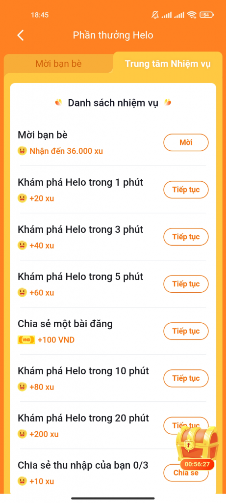 App helo làm nhiệm vụ