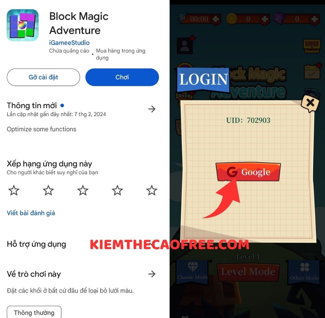 Cách cài App Kiếm tiền miễn phí Block Magic Adventure