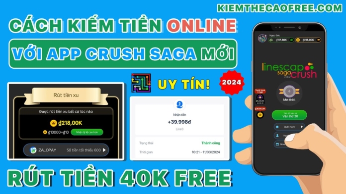 App chơi game kiếm tiền App Linescap Crush Saga