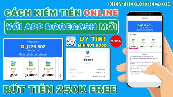 App DogeCash kiếm tiền online miễn phí