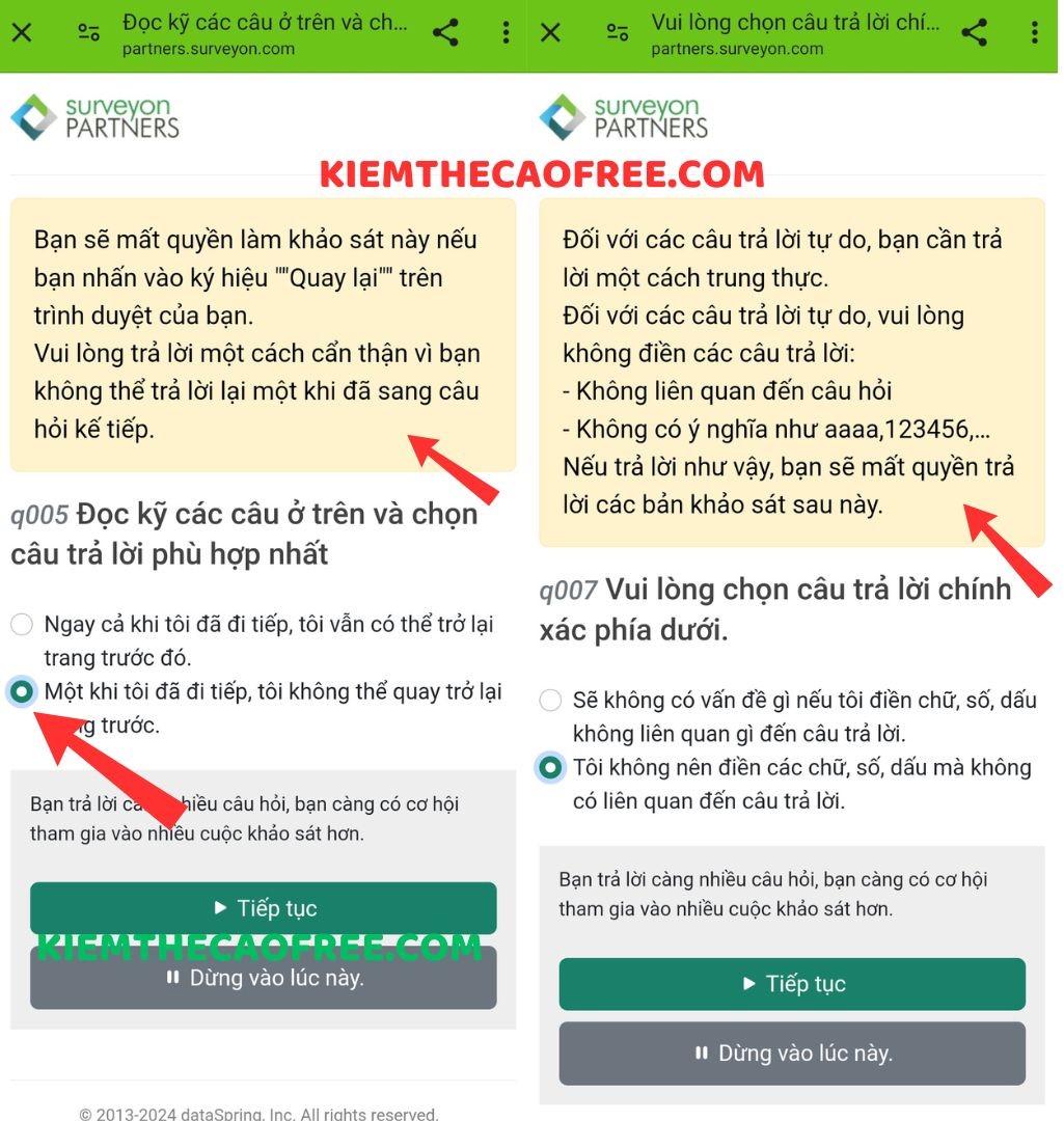 Một số lưu ý khi tham gia khảo sát kiếm tiền với surveyon