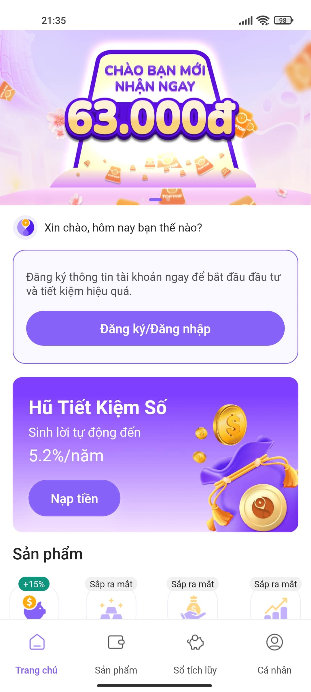 Hướng dẫn cách đăng ký App TopTop nhận 63K miễn phí