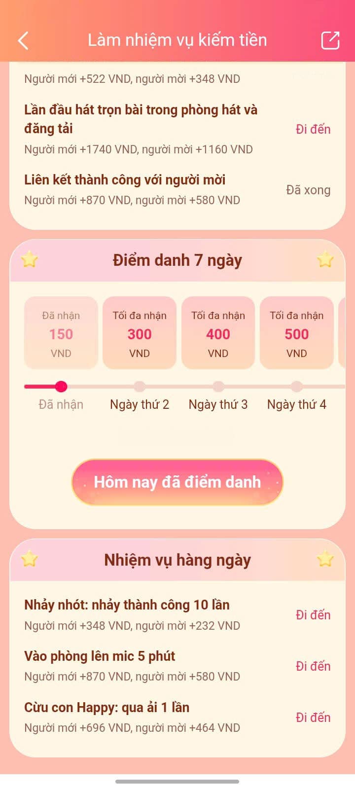 Làm nhiệm vụ hàng ngày