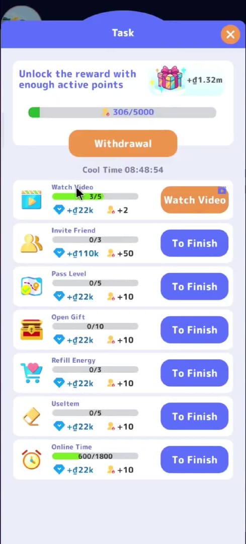 Làm nhiệm vụ hàng ngày và tích điểm hoạt động kiếm tiền online với App Arrow To Rich