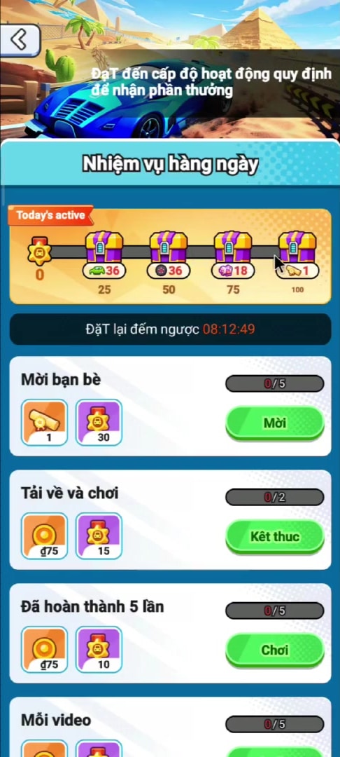 Làm nhiệm vụ hàng ngày tích điểm thưởng Làm nhiệm vụ hàng ngày tích điểm thưởng