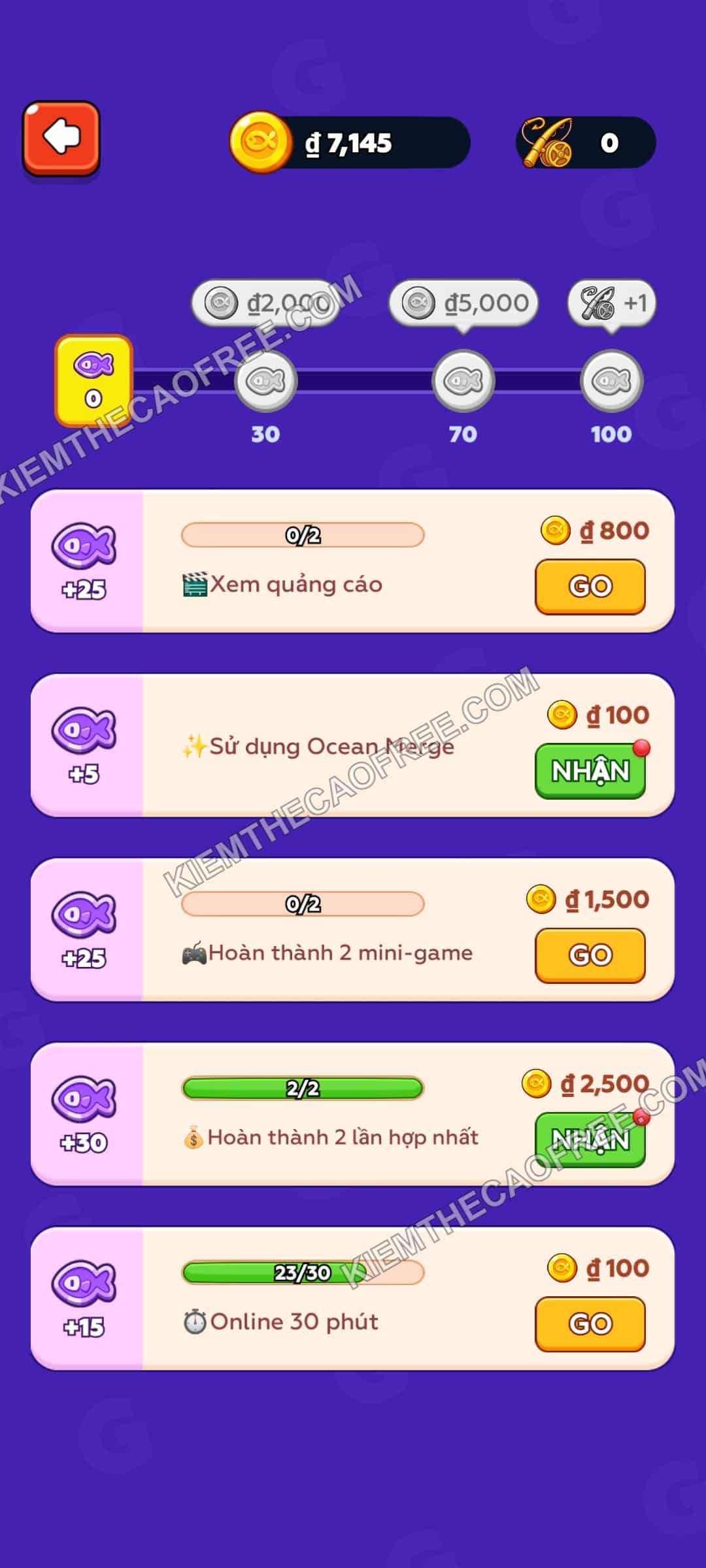 Cách kiếm thêm phần thưởng từ Ocean Merge Cách kiếm thêm phần thưởng từ Ocean Merge